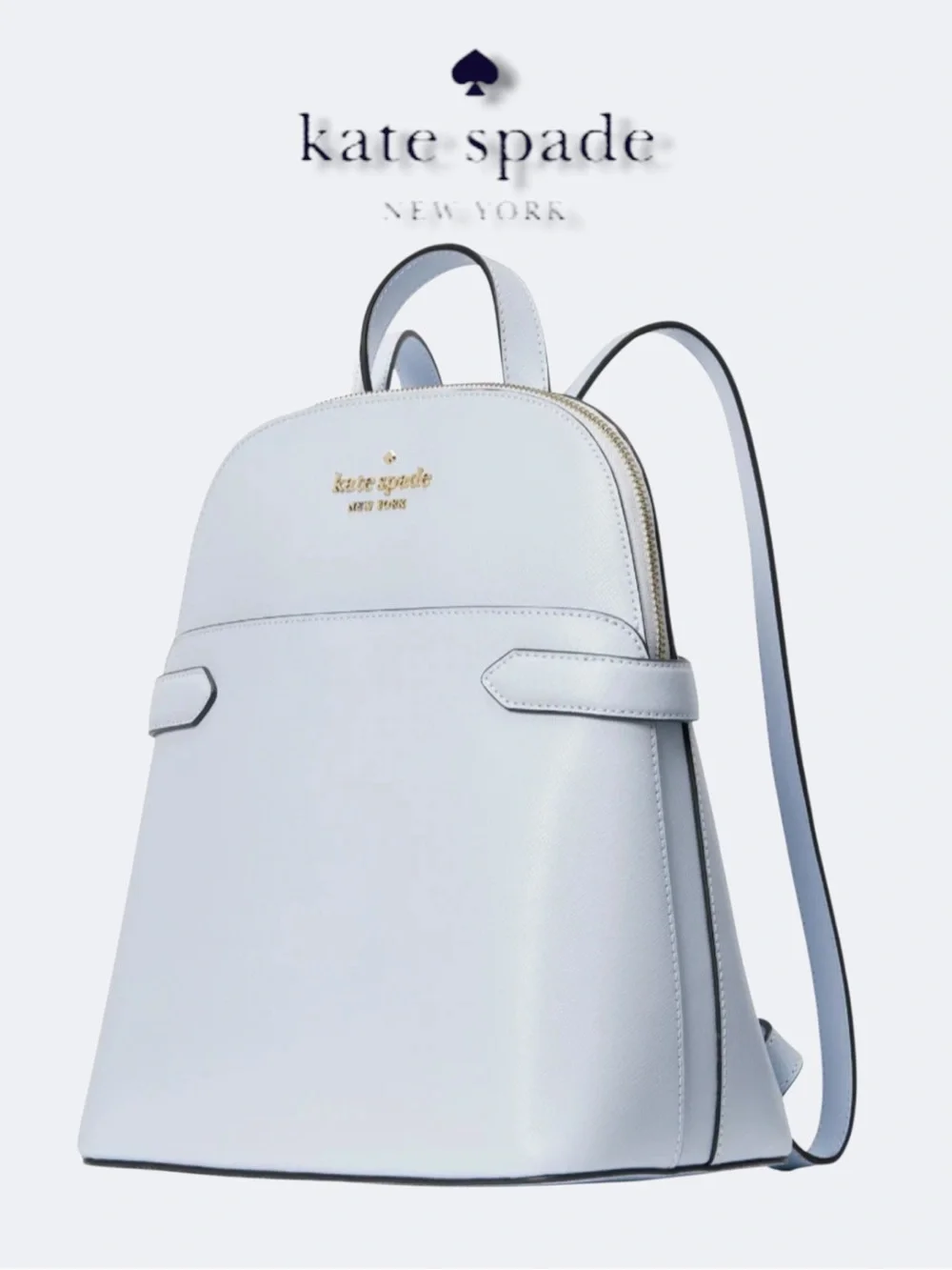 NWT Kate Spade Staci Saffiano Leather Medium Dome Backpack - Pale Hydrangea